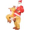 Inflatable Christmas Costume: Santa Claus Riding Reindeer Suit