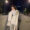 Solid Color Winter Cashmere Scarf Soft Fringed Shawls Wrap Long Tassel Scarves  Girls
