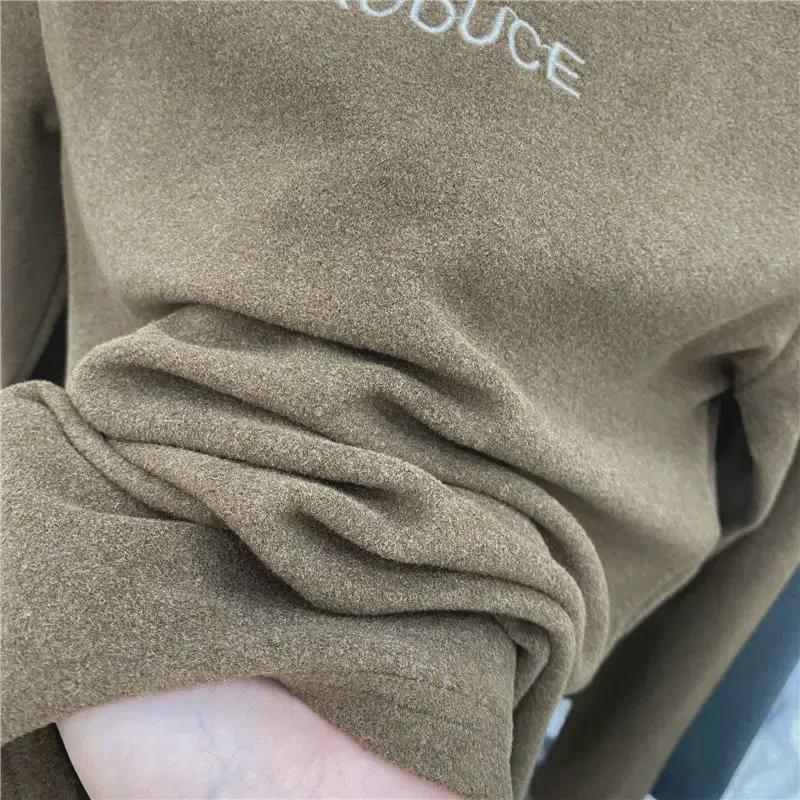 Женский осенне-зимний бархатный вышитый длинный рукав теплый топ