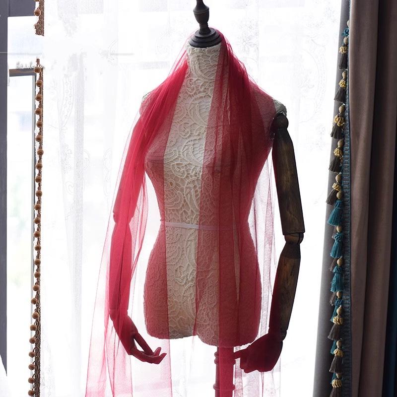 Шелковая свадебная фата и шарф для фотосессии невесты