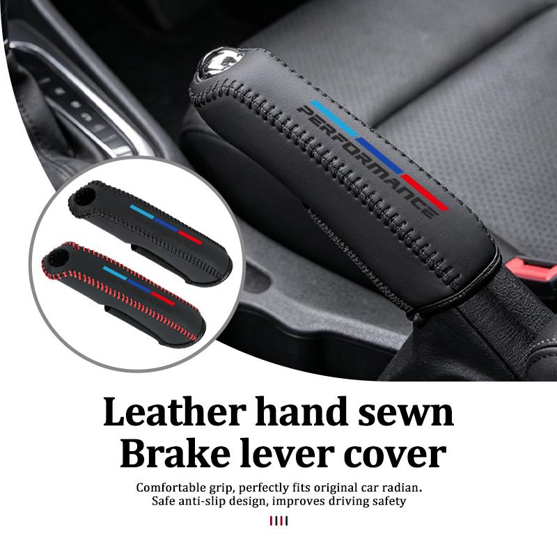 AAAPR1 Car Handbrake Cover Hand Sewn Protective Gear Shift Lever Sleeve For BMW Performance E91 X5 E70 F11 E30 F31 X3 F25 F32 x7