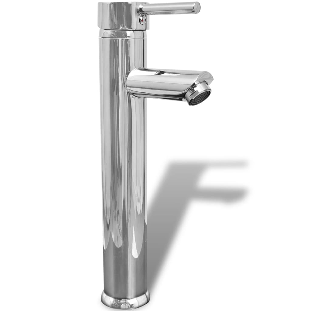 Bathroom Washbasin with Mixer Tap Ceramic Round White