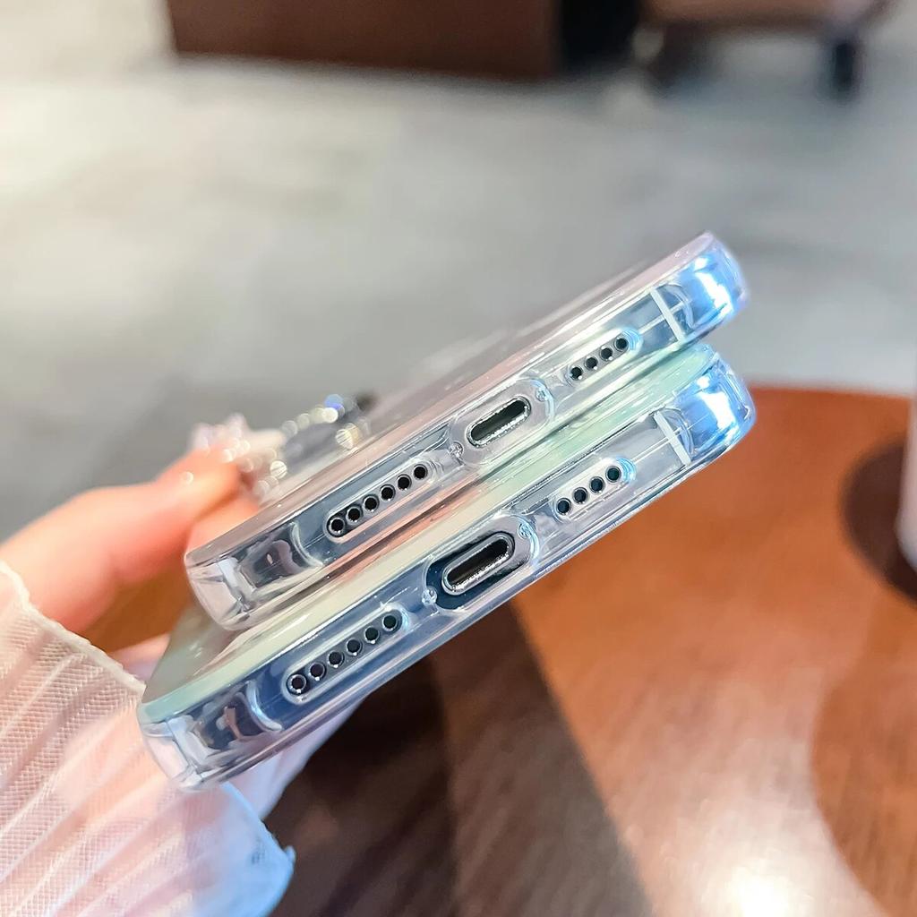 Мягкие чехлы с милой собакой в ​​стиле аниме для iPhone 15, 14, 13, 12, 11 Pro Max Plus, металлические кнопки, блестящие, украшенные драгоценными камнями, защитные пленки для линз, чехлы для телефонов