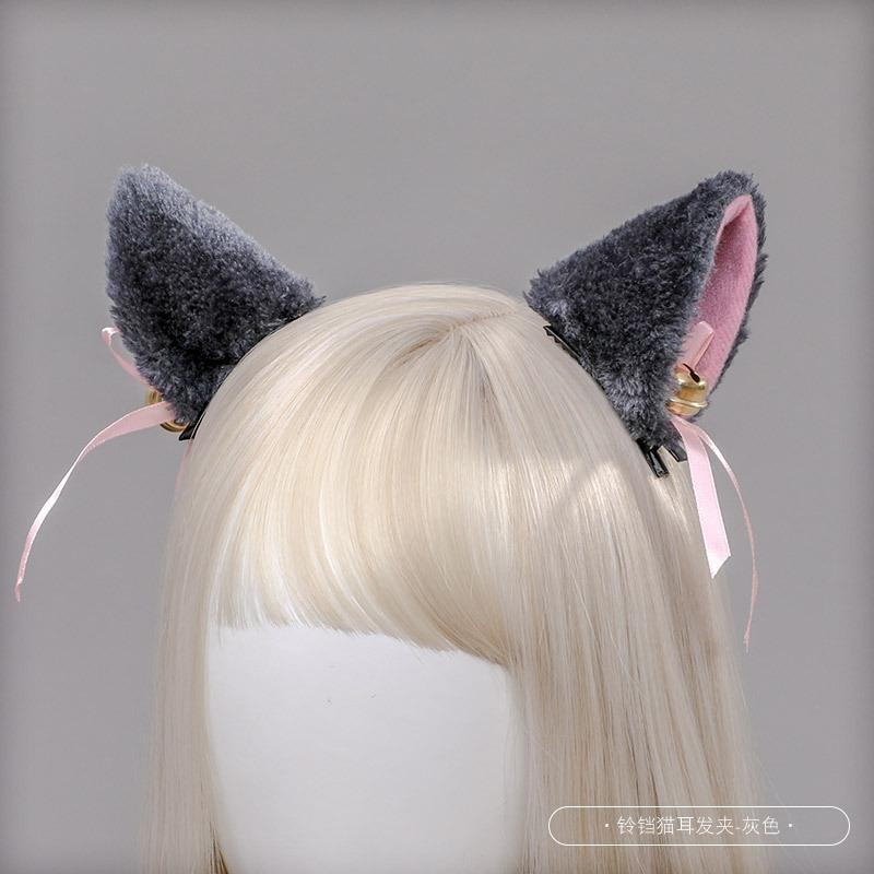 Милая пара заколок ручной работы в виде кошек, головной убор в стиле лолиты, зверь, челка, заколка для ушей, кошка