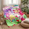 Strawberry Princess cartoonPrinted Flannel Blanket Cozy Skin-Friendly Warm Throw for Couch Bed Indoor Daily Use