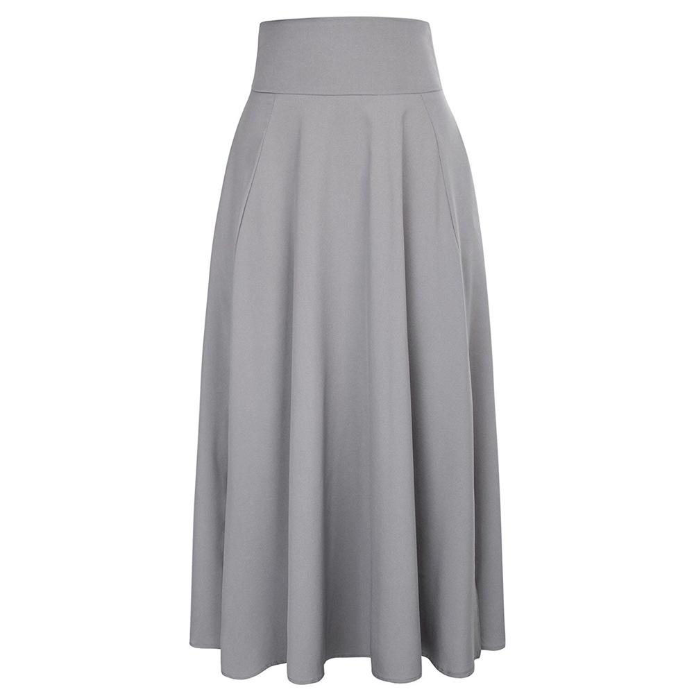 Женская плиссированная юбка макси с длинным передним разрезом и поясом с высокой талией