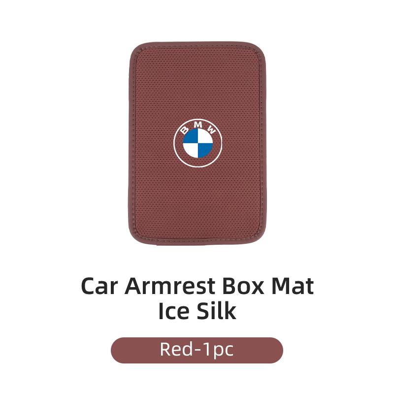 DBTW9 2025 Hot Car Interior Armrest Box Cover Console Ice Silk Booster Storage Pad For BMW E46 E90 E60 F30 F10 E39 E36 F20 E87 E90 E70
