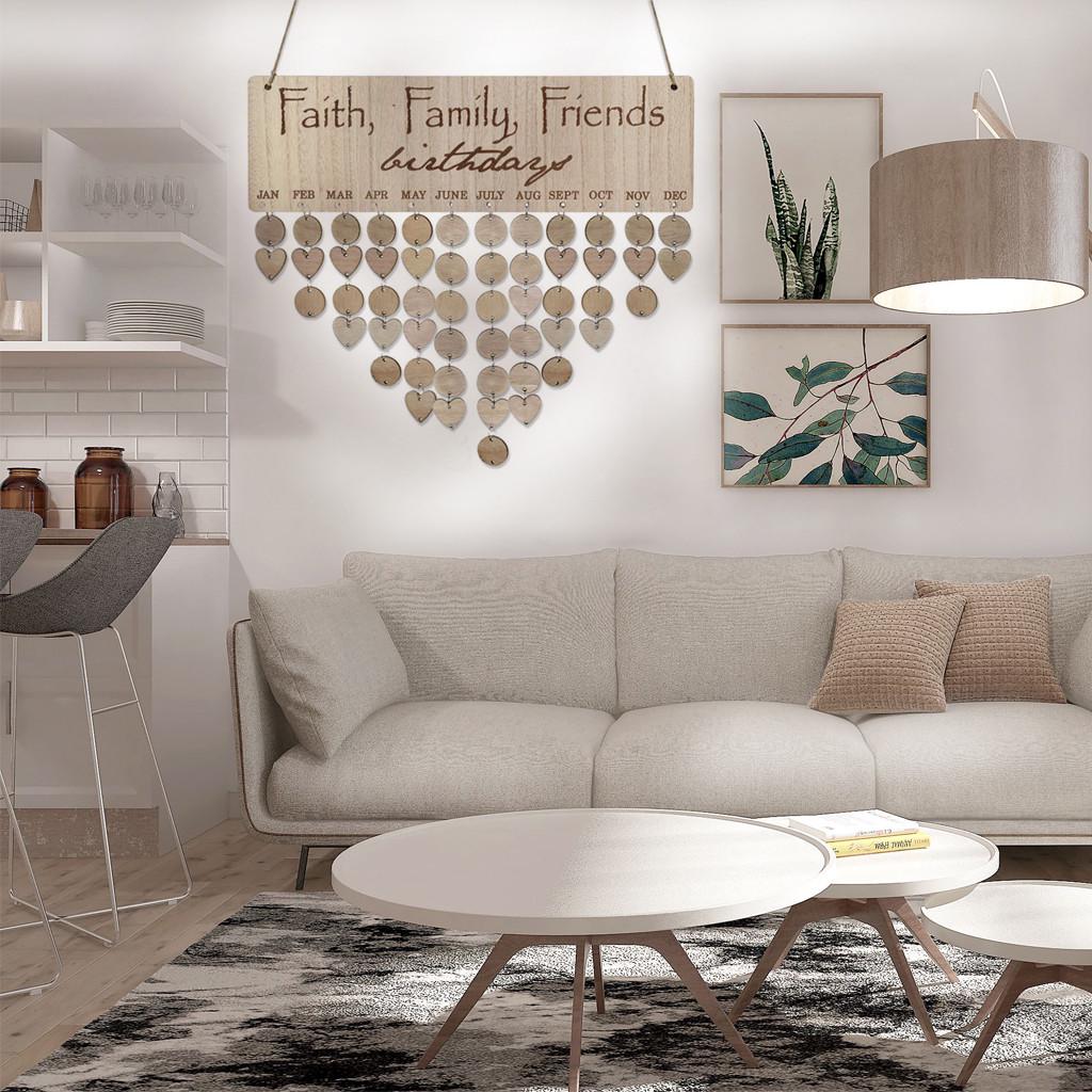 Семейная доска для дня рождения, табличка, сделай сам, подвесной деревянный календарь напоминания о дне рождения