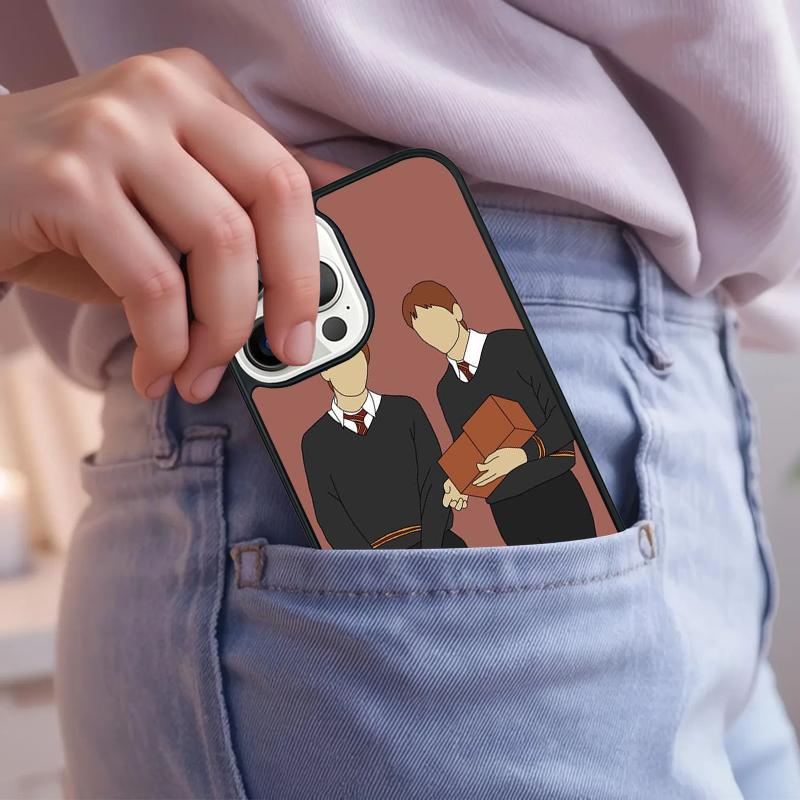 Fred and George Weasley Funny soft Phone Case For iPhone 17 Air 15 16e 14 13 Pro Max Coque 12 11 Pro Max PLUS cover