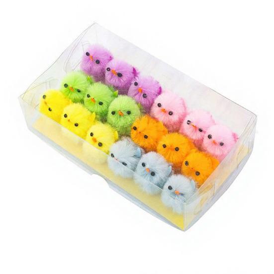 Мини Плюшевые Пасхальные Цыплята Пушистые Искусственные Помпоны Цыплята Миниатюрные Фигурки Сельскохозяйственных Животных для Праздничных Сувениров, DIY Поделок, Украшения Стола