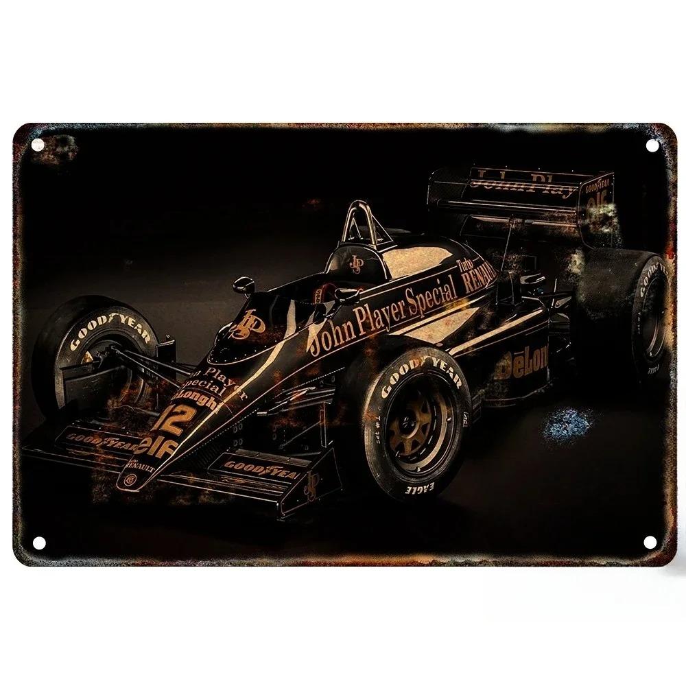 Metal Tin Metal Poster F1 Racing Tin Sign Metal Plaque Poster for Bar Club Wall Decor Retro Bedroom Vintage Wall Plate Pendant