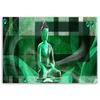 Canvas print, Buddha on geometric background - green