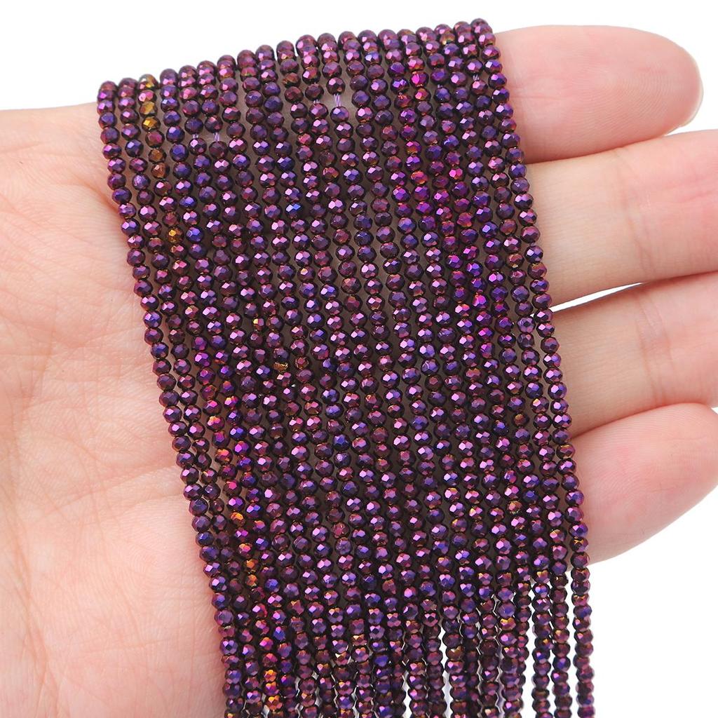 36cm Mini Glass Loose Beads Plated Color Faceted Beads For Jewelry Making DIY Necklace Bracelet Earring