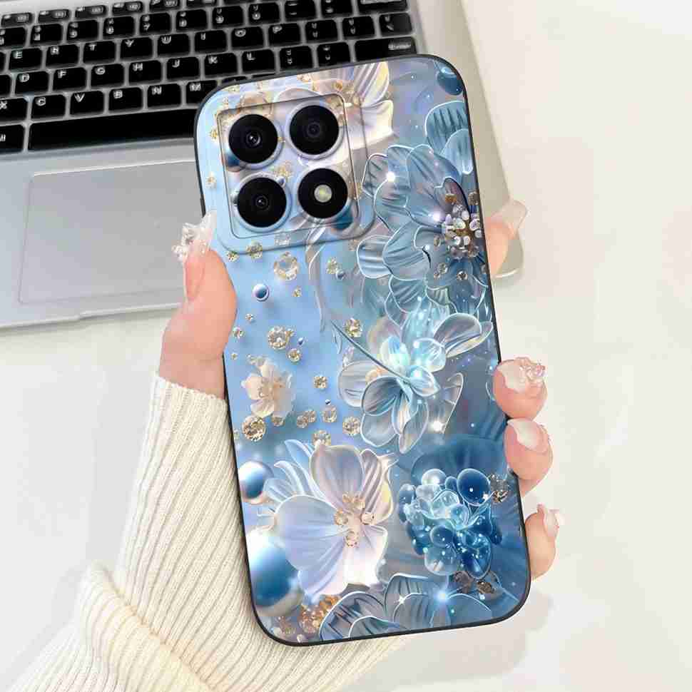 For Honor X8a 4G CRT-LX1 Case Cute Butterfly Luxury Flower Soft Silicone Cover For Huawei HonorX8a X8A CRT-LX2 6.7" Bumper Shell