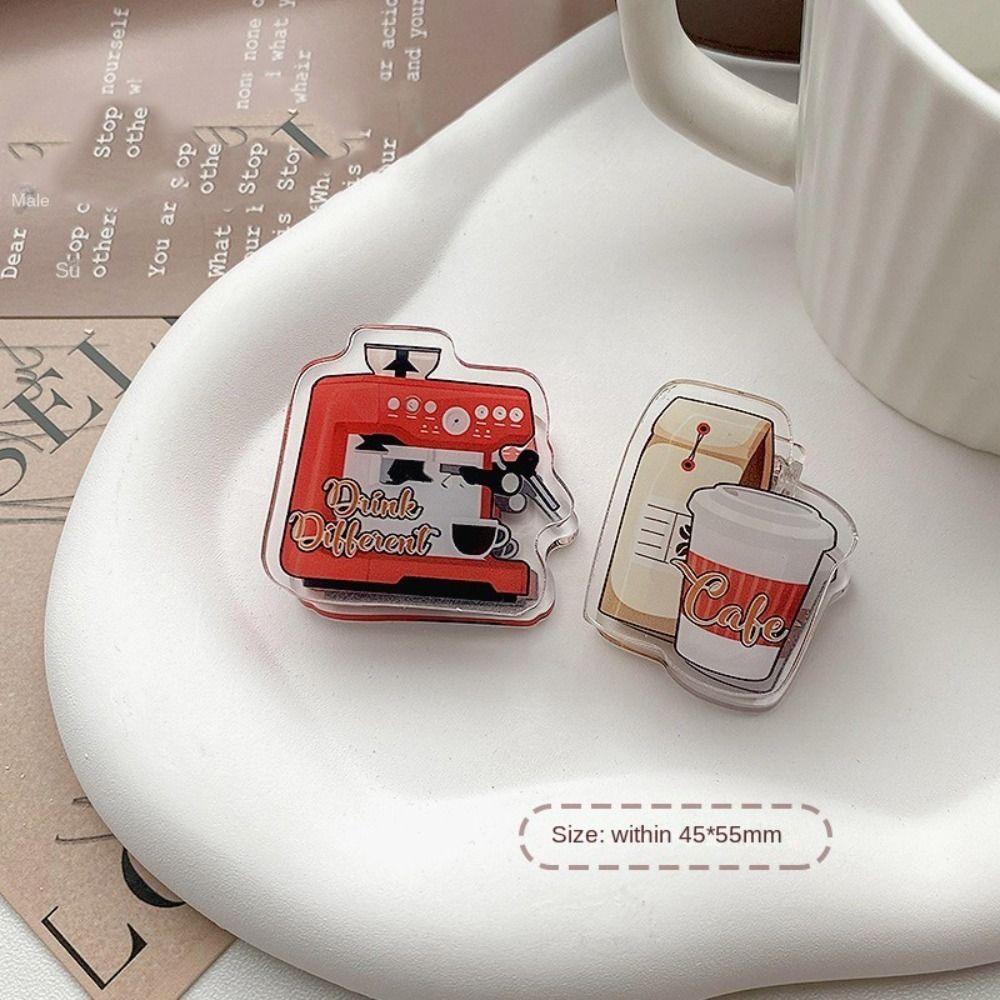 Stationery Kawaii Coffee Acrylic Clips Binder Clips Coffee Paper Clip School Office Supply