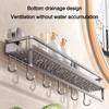 No Drilling Bathroom Shelf Aluminum Toilet Storage Rack Multifunctional Wall Shampoo Holder