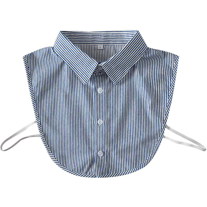 Mens Striped M-XXL Fake Collar for Women Shirt Detachable Collars Formal Business False Collar Half Shirt Neck Decor