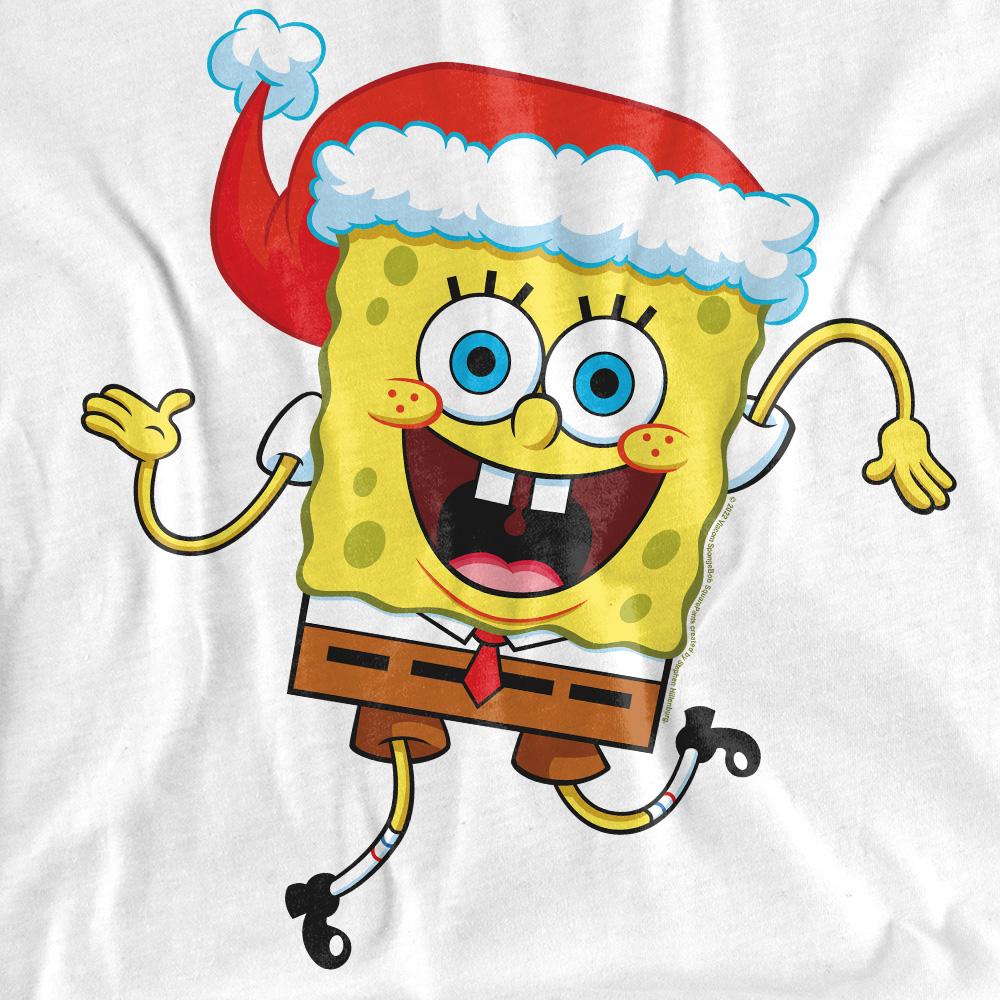 SpongeBob SquarePants Unisex Adult Santa Hat Christmas T-Shirt