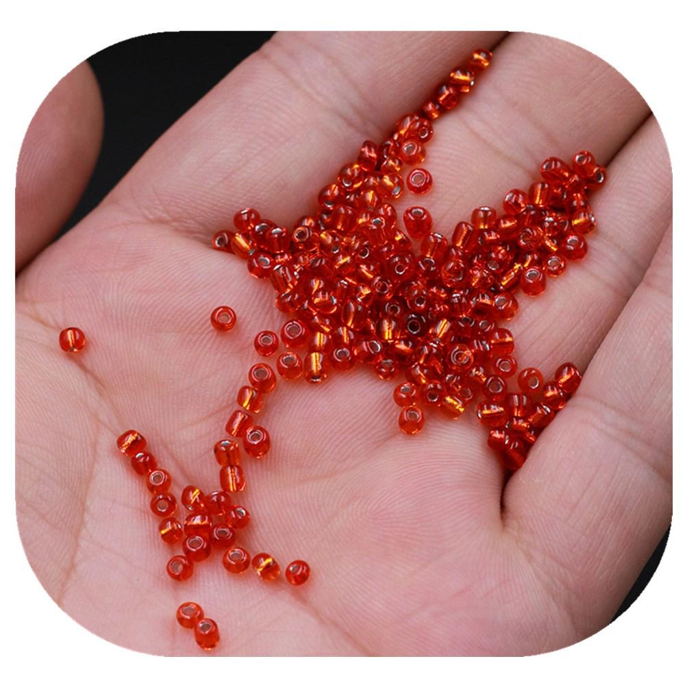 Silver-Filled Glass Rice Beads for DIY Earrings and Bracelets - 2/3/4mm