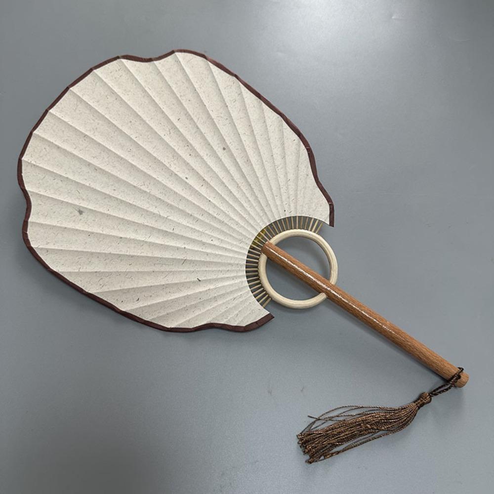 Vintage DIY Xuan Paper Fan Classical Round Fan Portable Hand Painted Fan  Painting