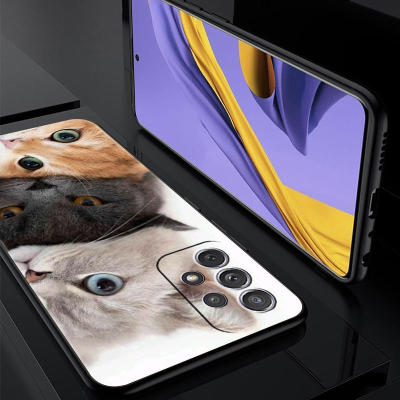 Милый чехол-котик с сердцем для Samsung Galaxy A17 A07 A55 A35 A25 A15 A05s A33 5G A31 A23 A21s A13 A41 A73 A53 A51 A71 A03