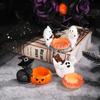 Cartoon Halloween Candle Holder Vintage Desktop Ornament Cute Pumpkin Candelabra  Table Centerpiece