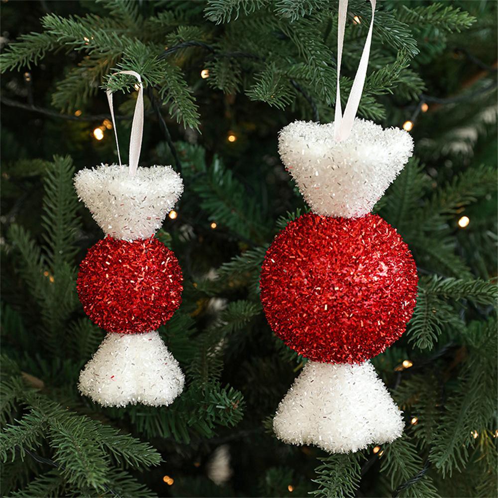 1/6Pcs Christmas Lollipop Candy Cane Pendant Xmas Tree Hanging Ball Ornaments Christmas Decorations for Home 2024 New Year Gift