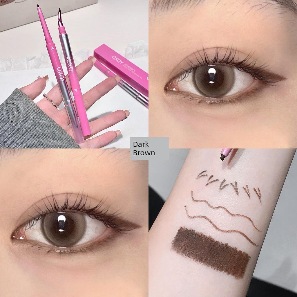 Qi and Blood Eye Makeup~Dual-Ended Eyeliner Gel Pen with Ultra-Fine Angled Eyeliner Brush, Red-Brown to Red, for Lower Eyelid Application