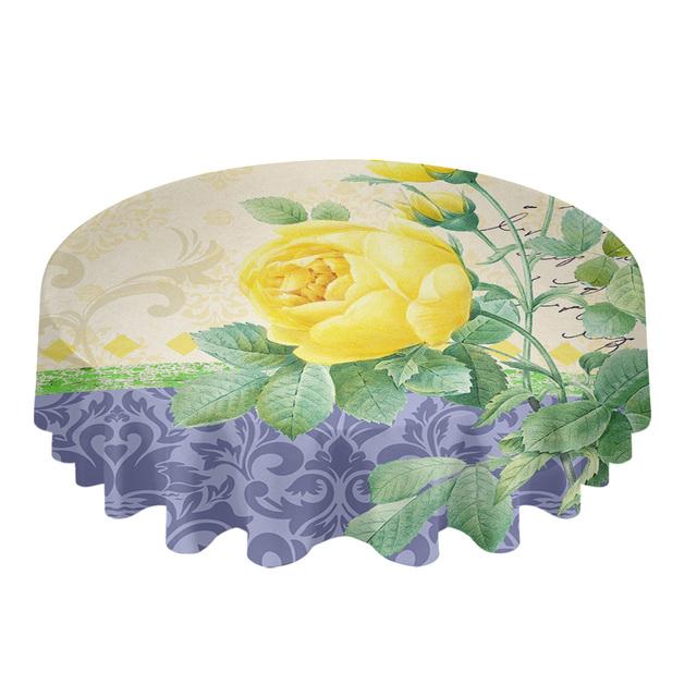 Винтажный узор текстура цветок гибискуса круглая скатерть кухонный декор водонепроницаемая скатерть обеденный журнальный столик чехол