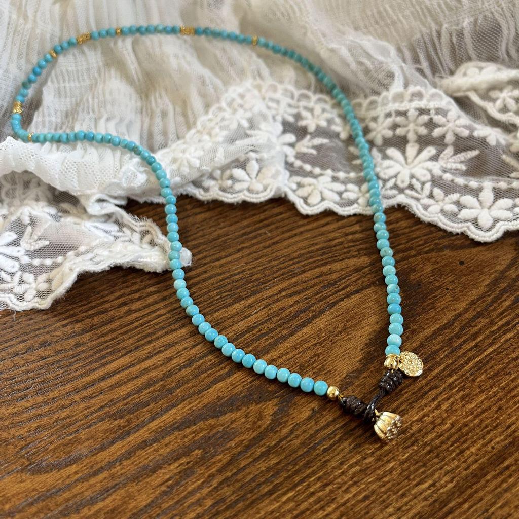 Юань Ю Высококачественное ожерелье из бирюзы: Не выцветающая, Темперамент-Личность Ключичная Цепочка для Женщин