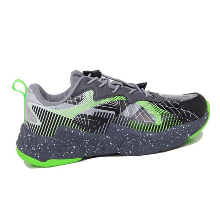 Li Ning Удобные Универсальные Нескользящие Амортизирующие Износостойкие Легкие Повседневные Туфли Детские Кроссовки Черный Серый Зеленый YKCS120-11