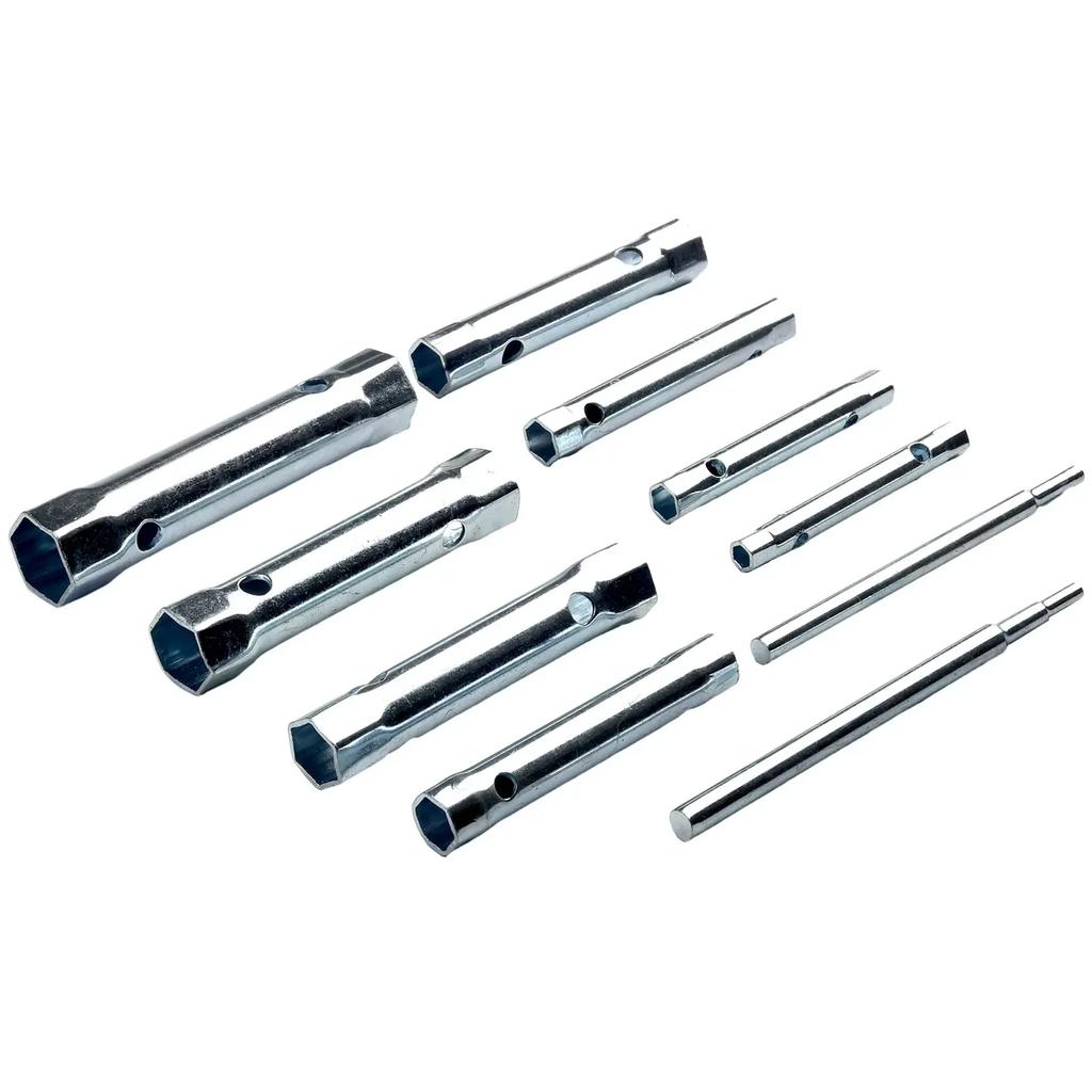 10 шт. Метрический трубчатый накидной ключ 6-22 мм, Набор, Труба, Стержень, Полая торцевая головка, Гаечный ключ для ремонта автомобилей и сантехники, Ручные инструменты