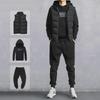 Men's Casual Hooded Sweatshirt Vest 3-Piece Suit – Fashionable and Simple for Autumn & Winter