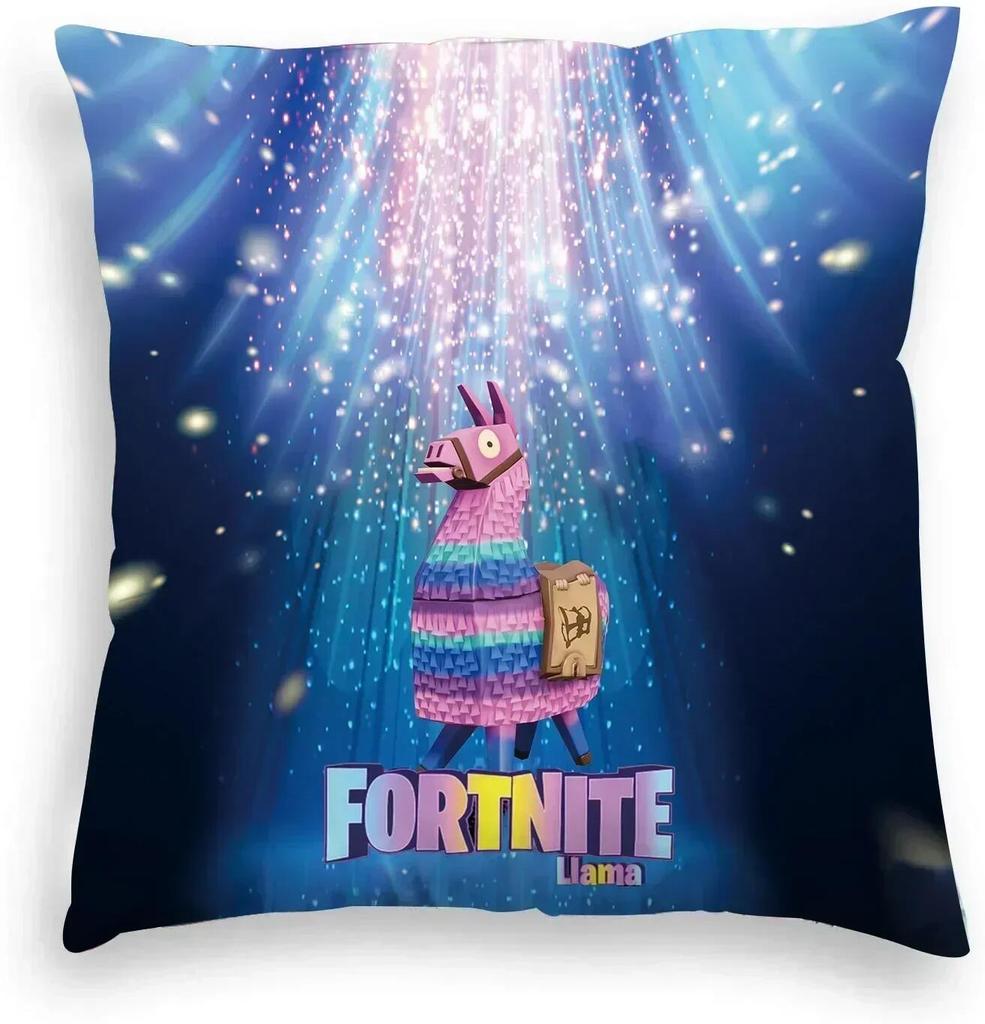High Quality Fortnite Cushion Cover Plush Anime Pillowcase Plush Pillow Cases Home Decoration Pillow Cover for Sofa Bed Chair Living Room