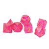 7PCS Polyhedral Dice Clear Numbers Pointed Edges Resin Dice Set for Role Playing Tabletop Games