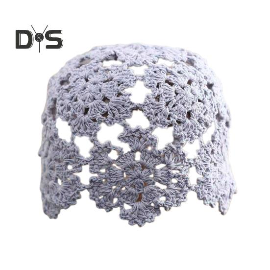 Женская вязаная шапка с ажурным узором крючком, дышащая шапка ручной работы, уличная одежда для работы на открытом воздухе