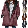 Women's Winter Coat Fleece Lined Jacket Long Sleeve Horn Button Plush Warm Coat