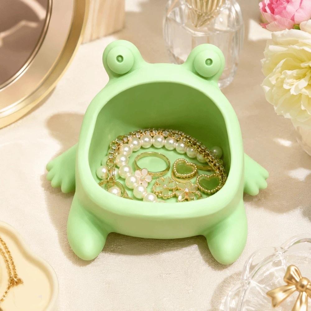 Big Mouth Frog Storage Box Ornaments Ring Holder Creative Jewelry Dish Tray Gift
