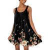 Женское модное летнее пляжное повседневное милое платье на бретельках без рукавов с принтом