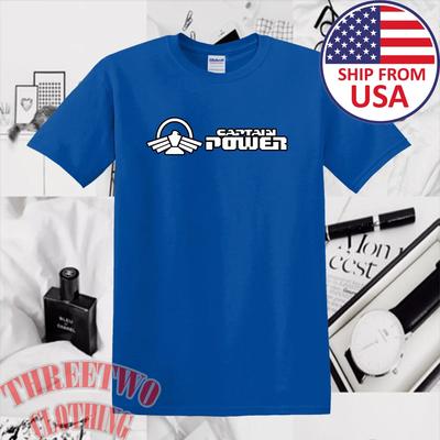 Мужская футболка Captain Power Movie Королевский синий Размер от S до 5XL