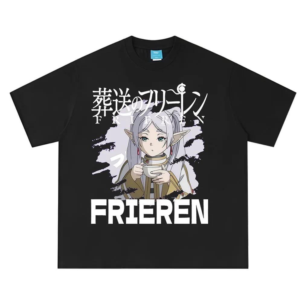 Anime Frieren_ Beyond Journey's End Frieren Graphic T-shirt Men Women Clothing Fashion Short Sleeve 100_ Cotton Summer T-shirts