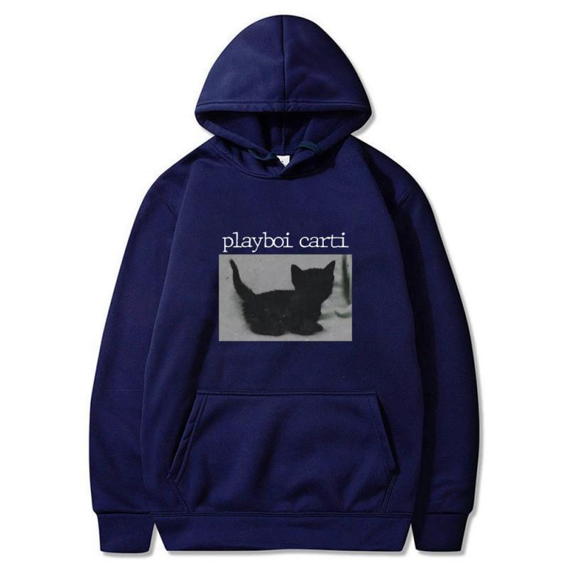 Unisex Vintage Cat Print Hooded Sweatshirt With Kangaroo Pocket Casual Long Sleeve Pullover