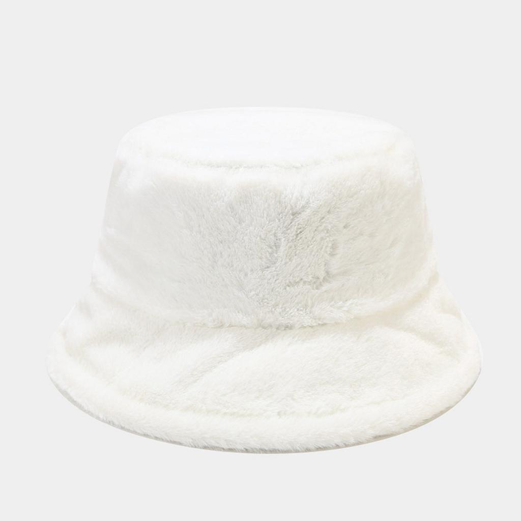 Fashion Solid Colour Fisherman Hat Autumn And Winter Outdoor Warm Plush Basin Hat