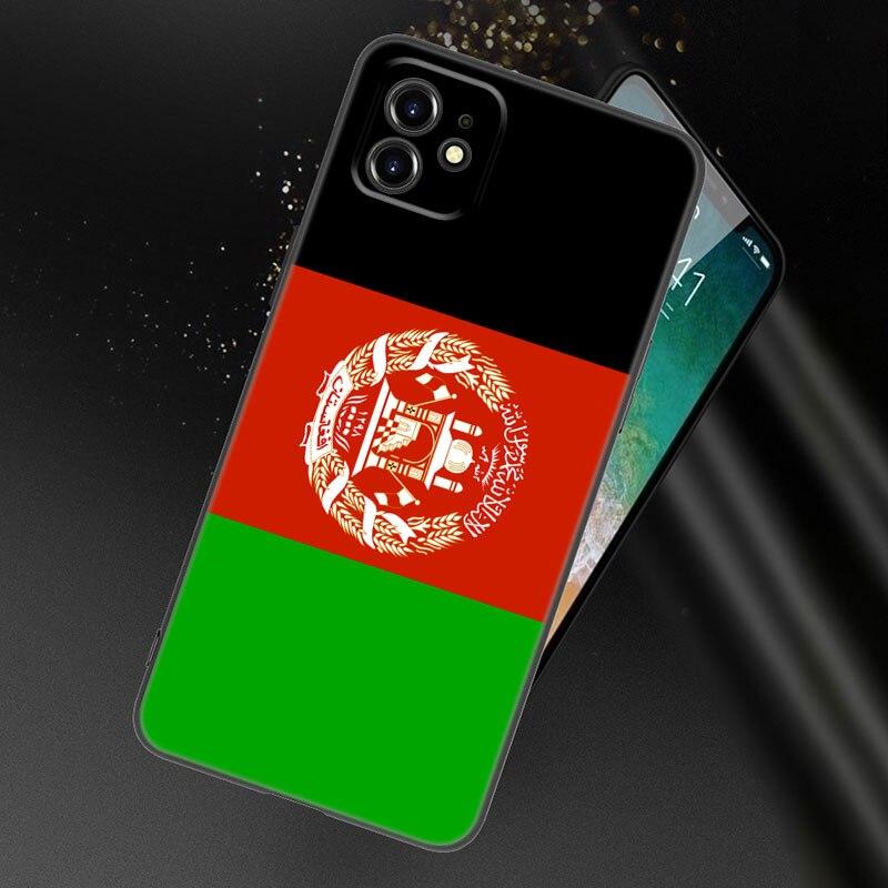 Чехол для телефона с флагом Афганистана для Apple iPhone 13 12 Mini 11 Pro XS Max XR X 8 7 6S 6 Plus SE 2022 2020 5S 5, черный чехол