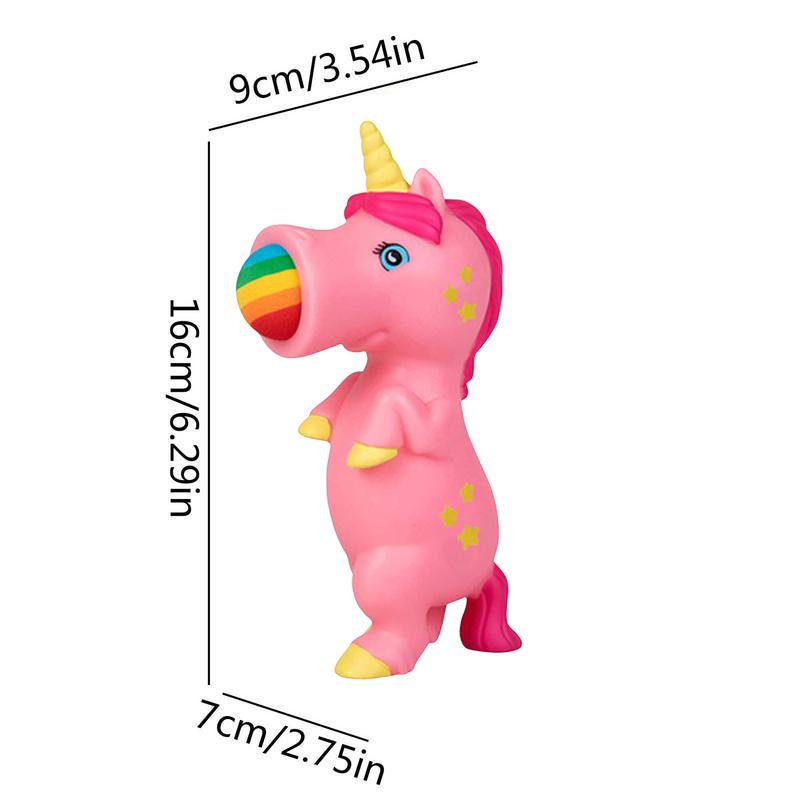 Colorful Cute Unicorn Squeeze Ball Shooter Foam Balls Kids Fun Fidget Toy Autism Sensory Stress Relief Portable Gadget Toy