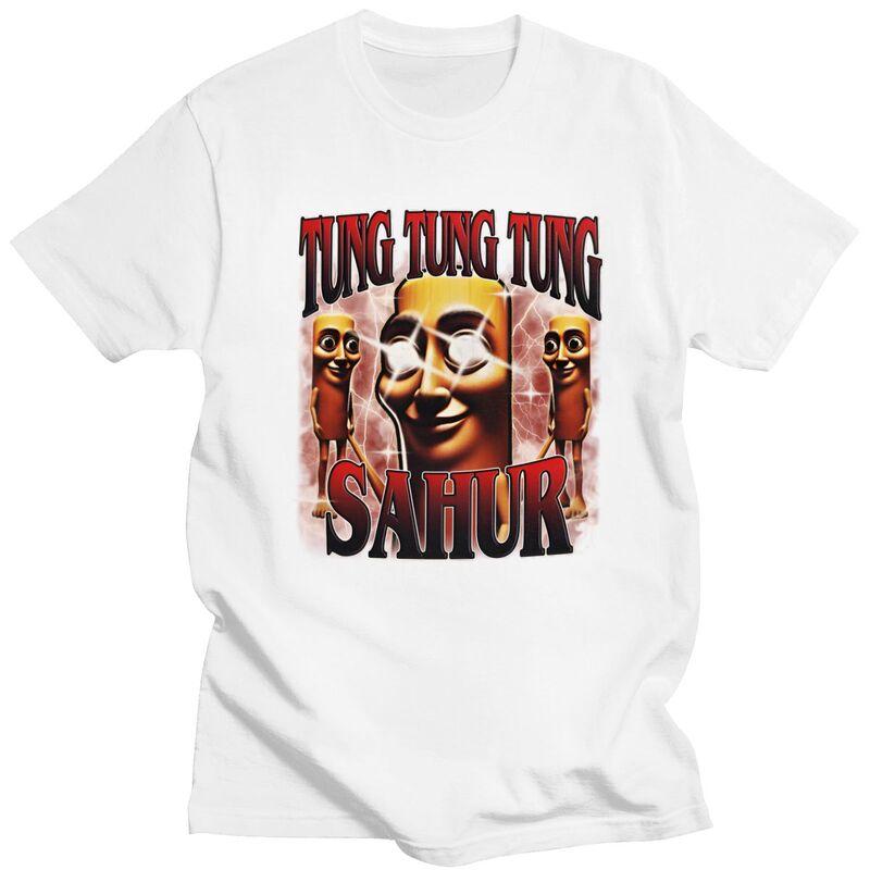 Men Tung Tung Tung Sahur Italian Brainrot T Shirts 100 Cotton Colthing Leisure Novelty Creative Graphics Tee Tops