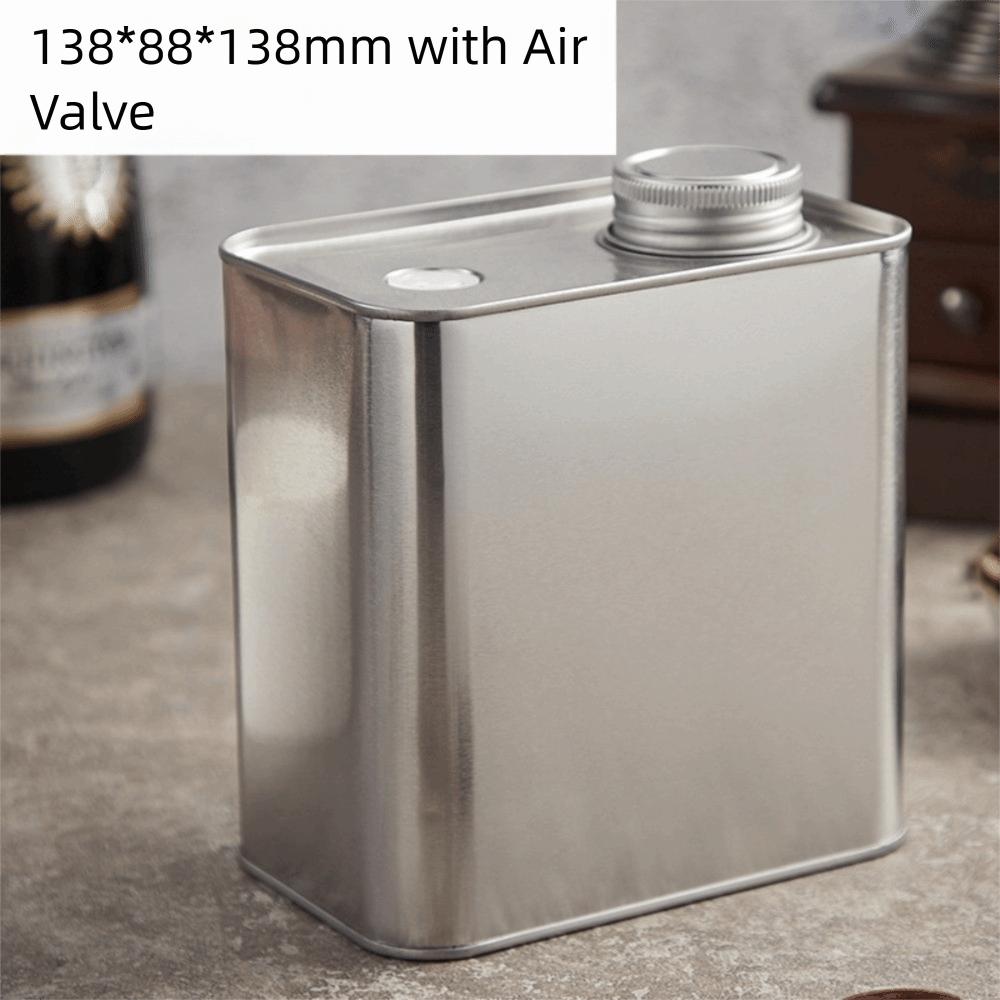 Large-capacity Coffee Bean Storage Box Square Storage Iron Can New Coffee Sealed Cans