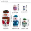 Smooth Xmas Matryoshka Doll Wood Wooden Stacking Dolls Cute Christmas Nesting Dolls  Xmas