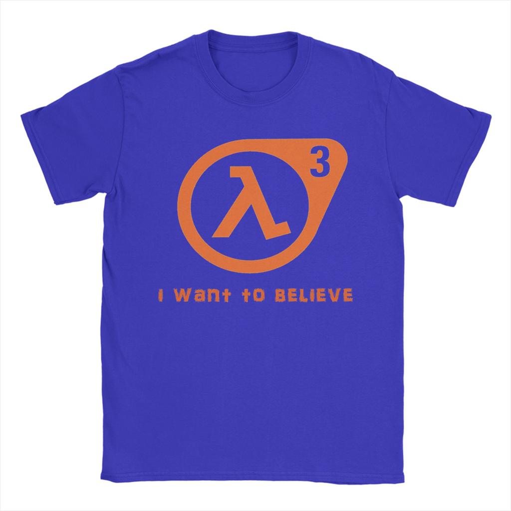 Креативные футболки Half Life I want to believe для унисекс с круглым вырезом, хлопковые, с коротким рукавом. Идея для подарка. Топы