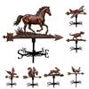 Dinosaur Weather Vane Outdoor Metal Wind Indicator Rooftop Animal Airplane Wind Vane for Garden Shed Decoration